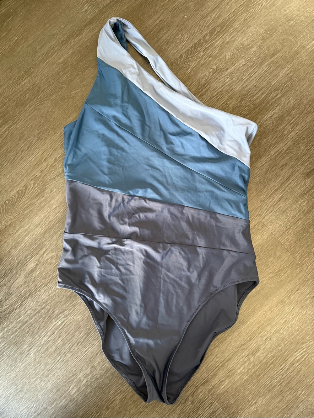 Quince One-Shoulder Colorblock Swimsuit